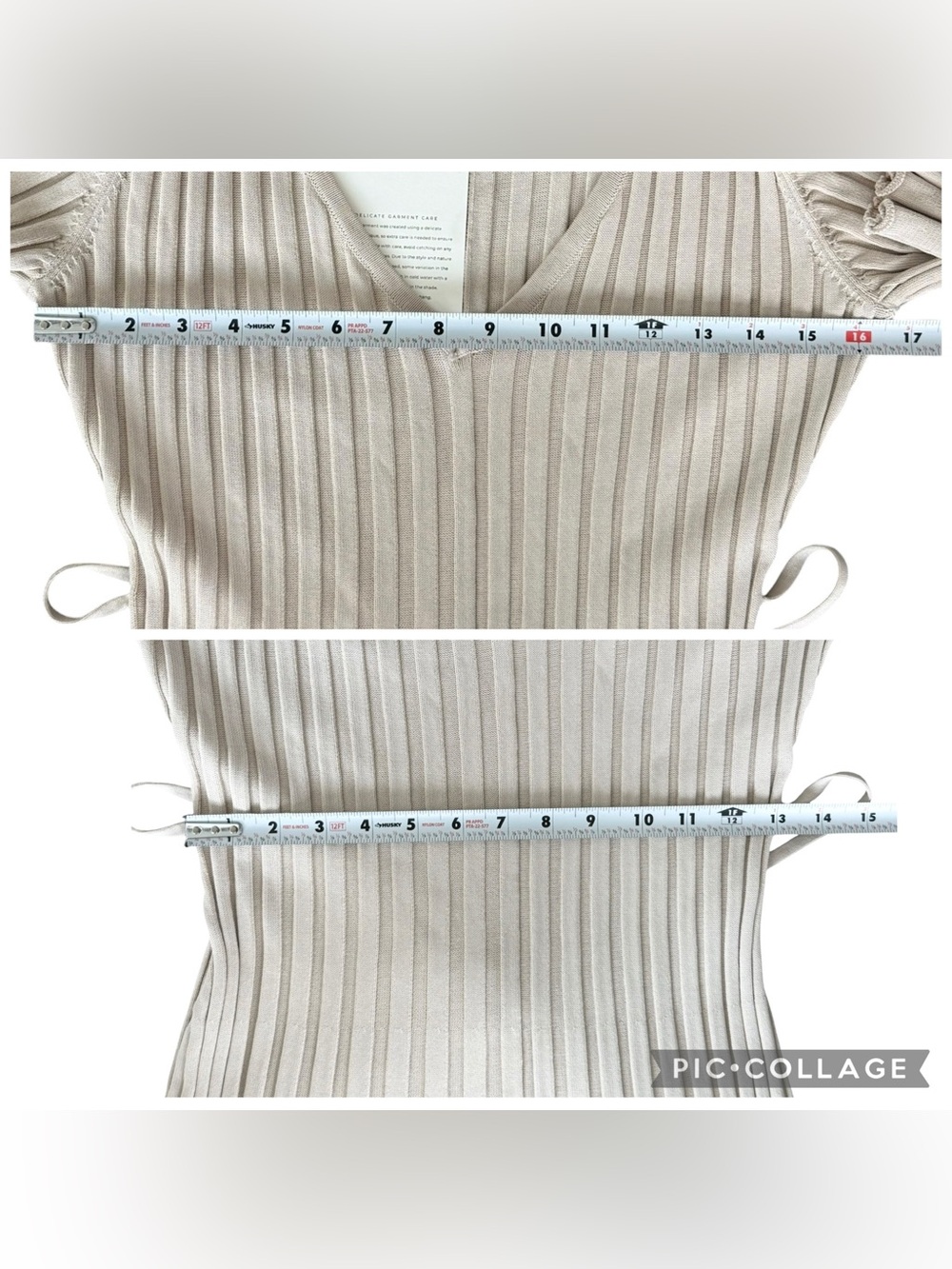 DISSH Reign Long Sleeve Stretch Ribbed Knit Midi Dress Stone Size Small NEW - Picture 9 of 13